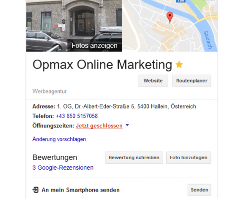 Google my Business, lokal gefunden werden